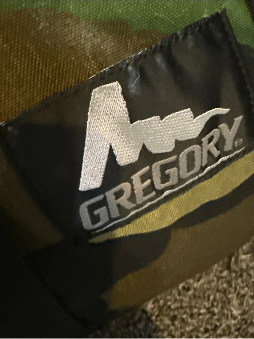 Vintage Gregory Old Logo Woodland Camo Small Tote Bag